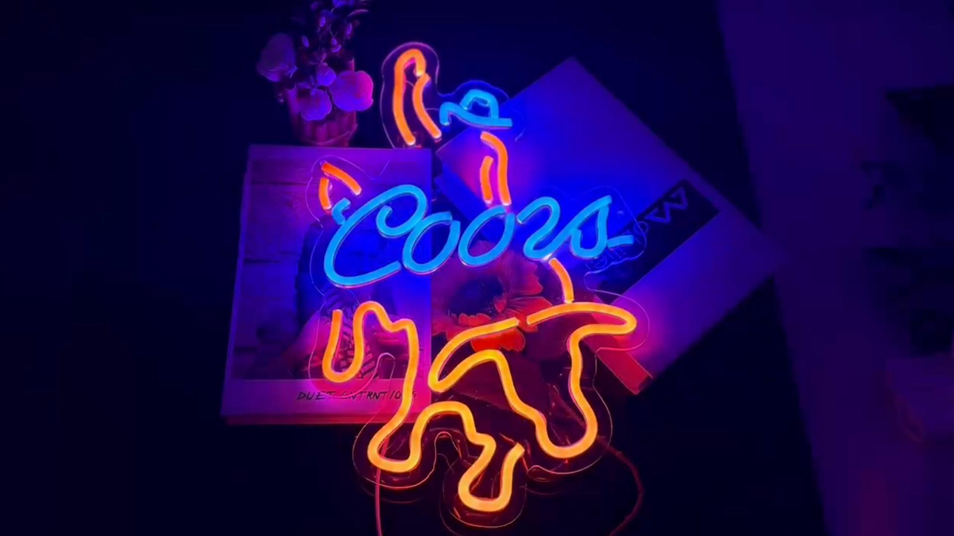 Pinlangdou Coors Neon Signs Cool Light for Wall Decor Neon Wyoming